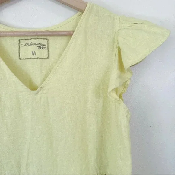 Abito Ruffle  Sleeve Linen Relaxed Fit Dress - Picture 8 of 16